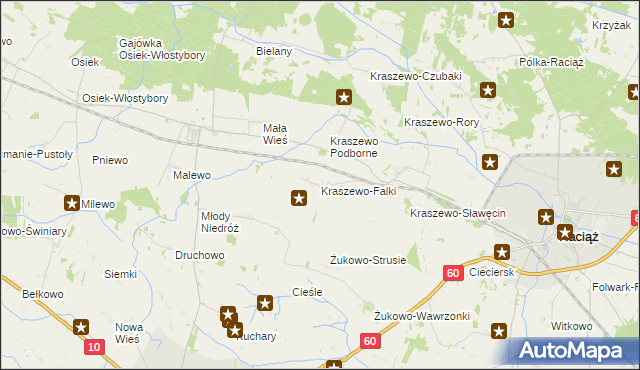 mapa Kraszewo-Falki, Kraszewo-Falki na mapie Targeo
