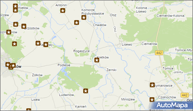 mapa Kretków, Kretków na mapie Targeo