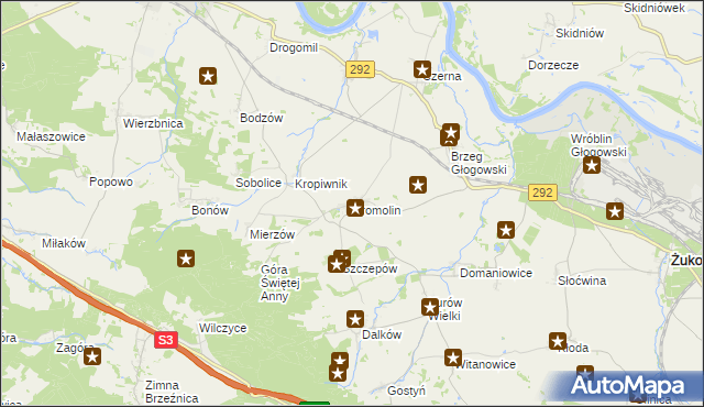 mapa Kromolin, Kromolin na mapie Targeo