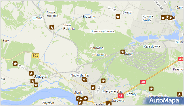 mapa Krukówka gmina Stężyca, Krukówka gmina Stężyca na mapie Targeo
