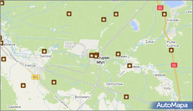 mapa Krupski Młyn, Krupski Młyn na mapie Targeo