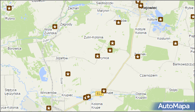 mapa Krynica gmina Krasnystaw, Krynica gmina Krasnystaw na mapie Targeo