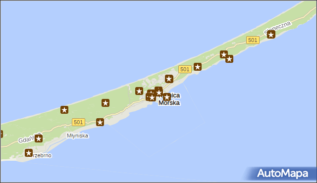 mapa Krynica Morska, Krynica Morska na mapie Targeo