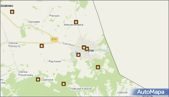 mapa Krynki powiat sokólski, Krynki powiat sokólski na mapie Targeo