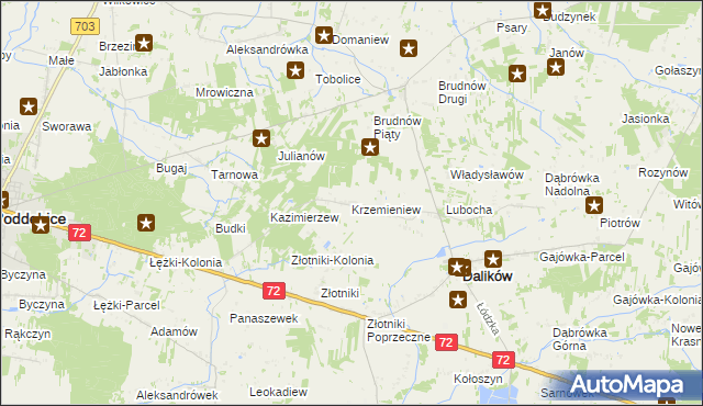mapa Krzemieniew, Krzemieniew na mapie Targeo