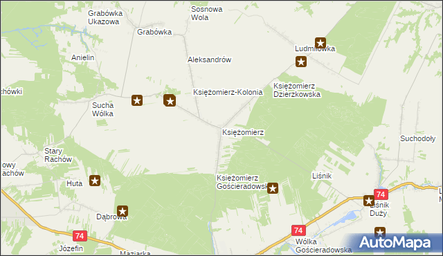 mapa Księżomierz, Księżomierz na mapie Targeo
