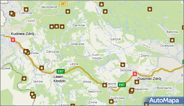 mapa Kulin Kłodzki, Kulin Kłodzki na mapie Targeo
