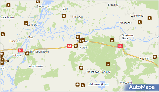 mapa Kurpiki, Kurpiki na mapie Targeo