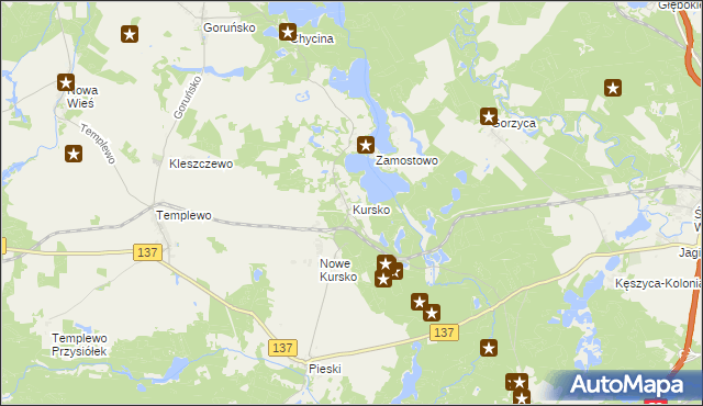 mapa Kursko, Kursko na mapie Targeo