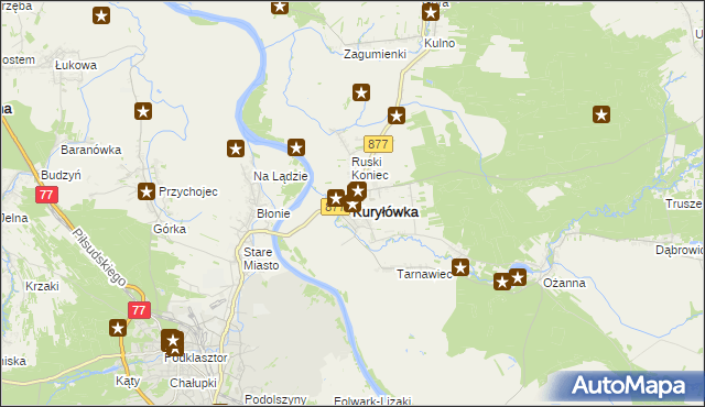 mapa Kuryłówka, Kuryłówka na mapie Targeo