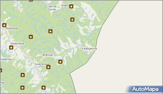 mapa Kwaszenina, Kwaszenina na mapie Targeo