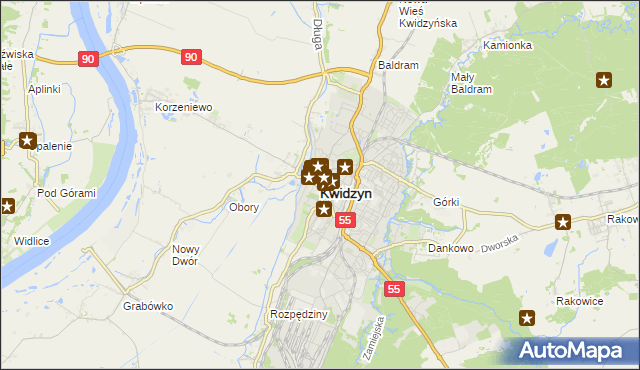 mapa Kwidzyn, Kwidzyn na mapie Targeo
