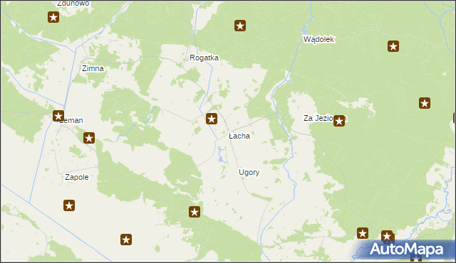 mapa Łacha gmina Turośl, Łacha gmina Turośl na mapie Targeo