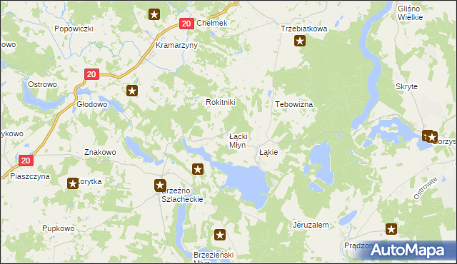 mapa Łącki Młyn, Łącki Młyn na mapie Targeo