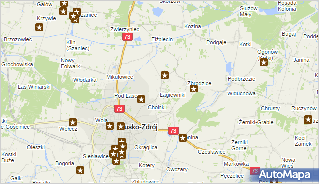 mapa Łagiewniki gmina Busko-Zdrój, Łagiewniki gmina Busko-Zdrój na mapie Targeo