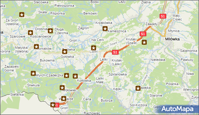 mapa Laliki, Laliki na mapie Targeo