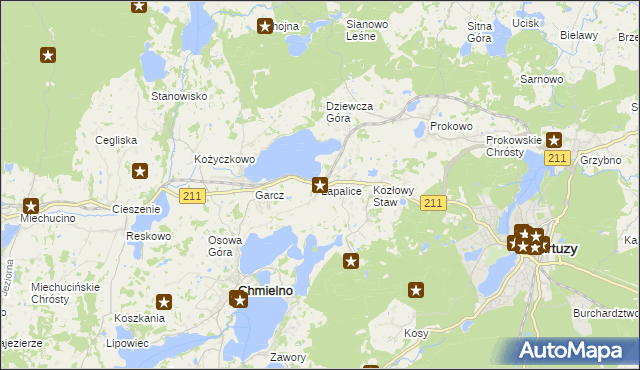 mapa Łapalice, Łapalice na mapie Targeo