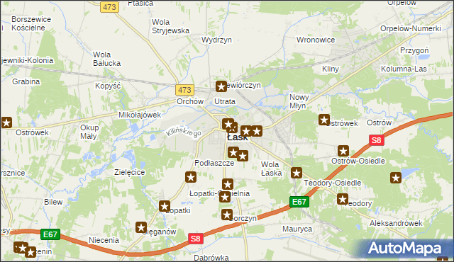 mapa Łask, Łask na mapie Targeo
