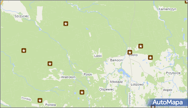 mapa Laski gmina Kołczygłowy, Laski gmina Kołczygłowy na mapie Targeo