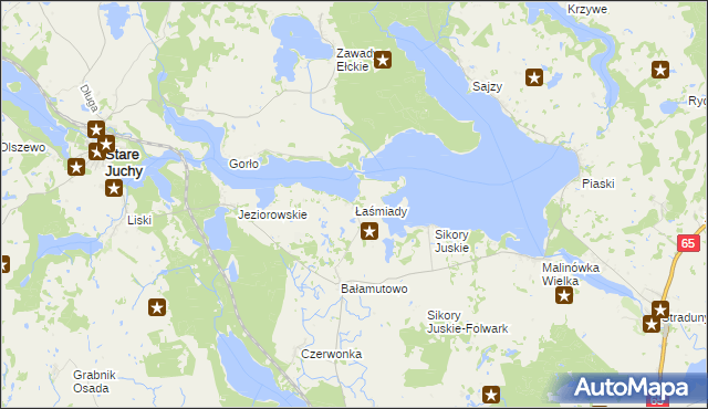 mapa Łaśmiady, Łaśmiady na mapie Targeo