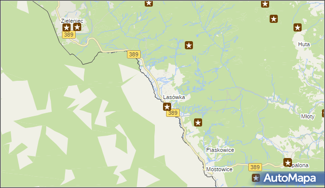 mapa Lasówka, Lasówka na mapie Targeo