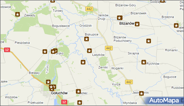 mapa Łaszków, Łaszków na mapie Targeo