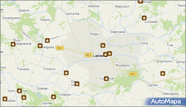 mapa Latowicz, Latowicz na mapie Targeo