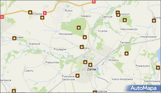 mapa Łażany, Łażany na mapie Targeo