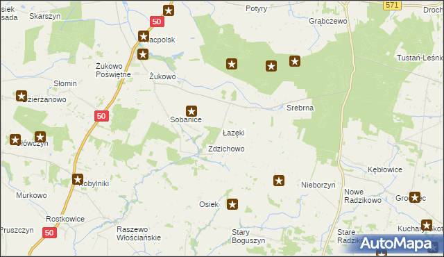 mapa Łazęki, Łazęki na mapie Targeo