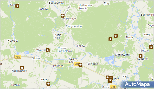 mapa Łazów gmina Żytno, Łazów gmina Żytno na mapie Targeo