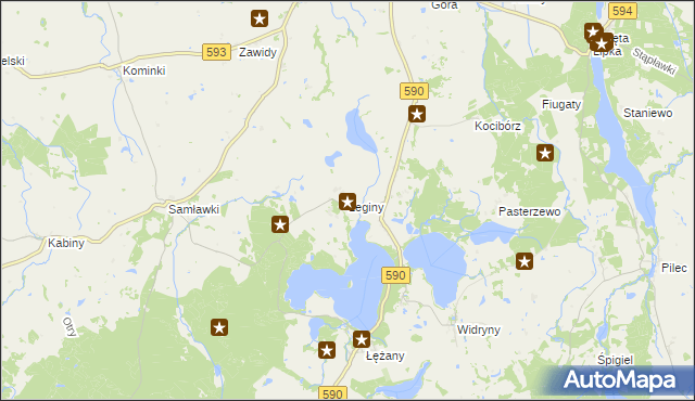 mapa Leginy gmina Reszel, Leginy gmina Reszel na mapie Targeo