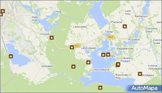 mapa Leszczewek, Leszczewek na mapie Targeo