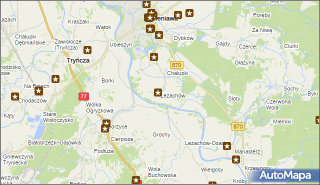 mapa Leżachów, Leżachów na mapie Targeo