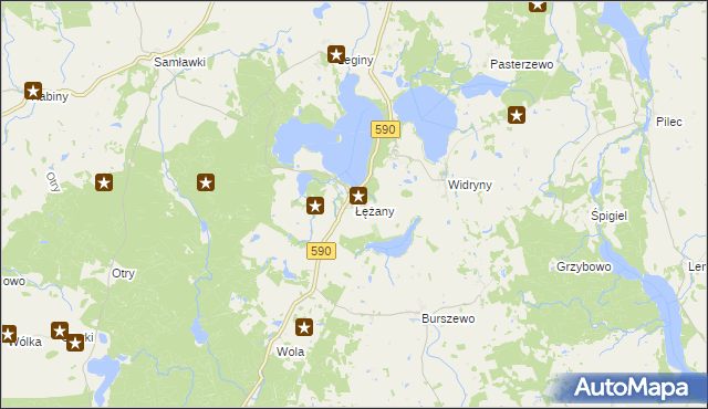 mapa Łężany gmina Reszel, Łężany gmina Reszel na mapie Targeo