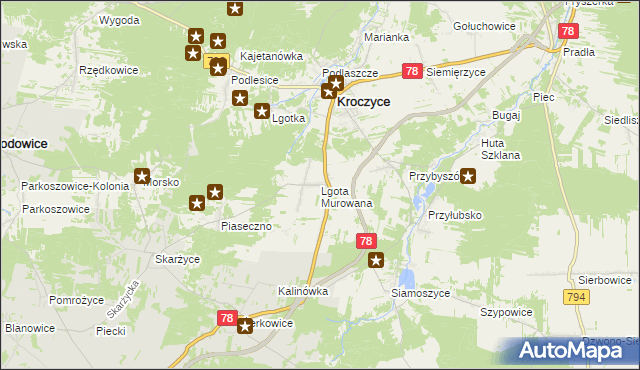mapa Lgota Murowana, Lgota Murowana na mapie Targeo