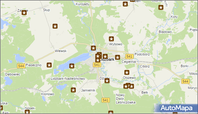 mapa Lidzbark, Lidzbark na mapie Targeo