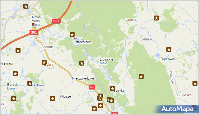 mapa Lipińskie Małe, Lipińskie Małe na mapie Targeo