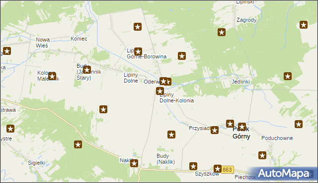 mapa Lipiny Dolne-Kolonia, Lipiny Dolne-Kolonia na mapie Targeo