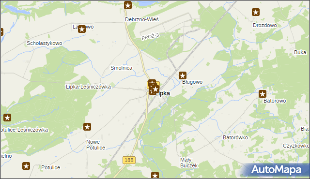 mapa Lipka powiat złotowski, Lipka powiat złotowski na mapie Targeo