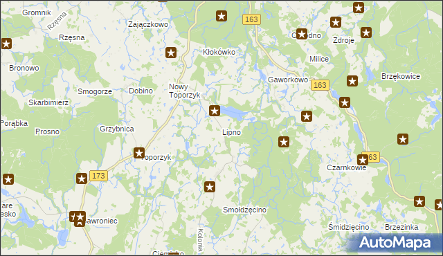 mapa Lipno gmina Połczyn-Zdrój, Lipno gmina Połczyn-Zdrój na mapie Targeo