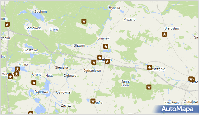 mapa Lniano, Lniano na mapie Targeo