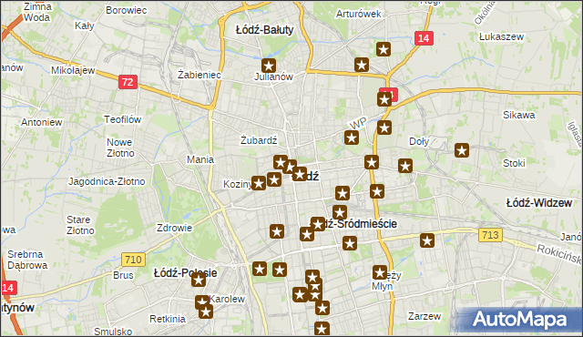 mapa Łodzi, Łódź na mapie Targeo