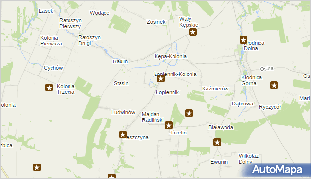 mapa Łopiennik, Łopiennik na mapie Targeo