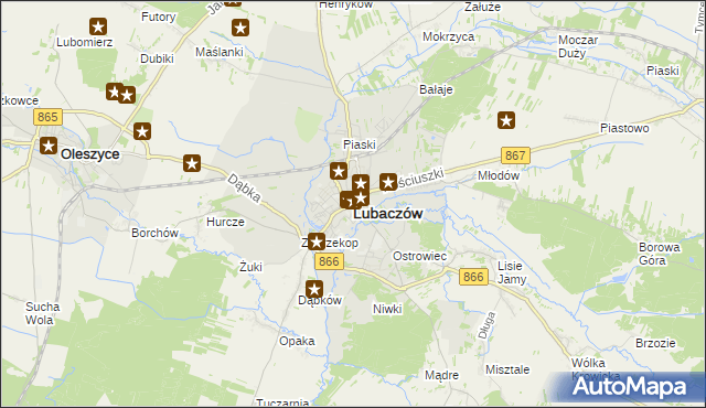 mapa Lubaczów, Lubaczów na mapie Targeo