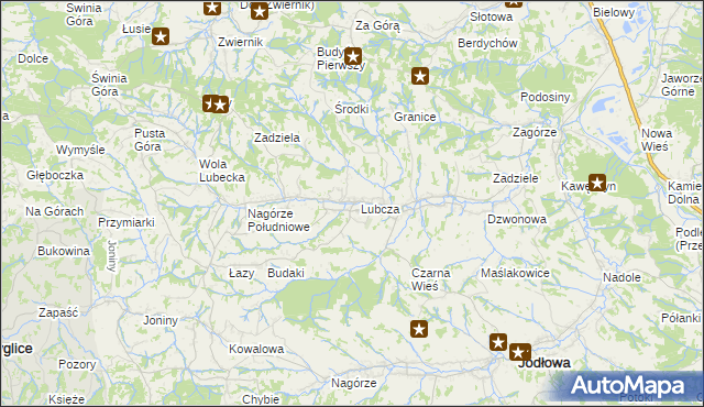 mapa Lubcza gmina Ryglice, Lubcza gmina Ryglice na mapie Targeo
