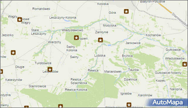mapa Lubiska, Lubiska na mapie Targeo