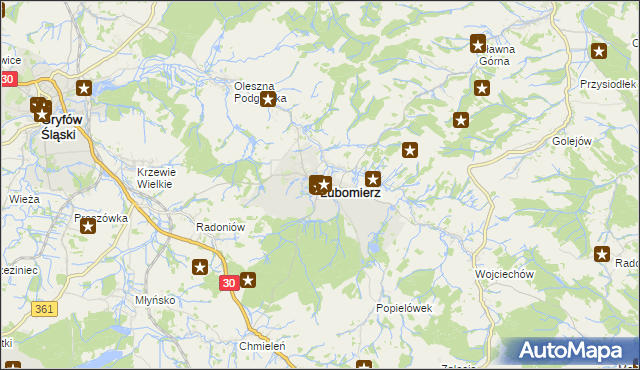 mapa Lubomierz powiat lwówecki, Lubomierz powiat lwówecki na mapie Targeo