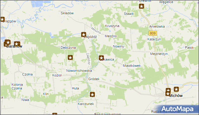 mapa Łukawica gmina Baranów, Łukawica gmina Baranów na mapie Targeo