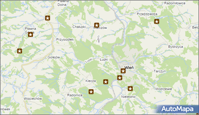 mapa Łupki gmina Wleń, Łupki gmina Wleń na mapie Targeo