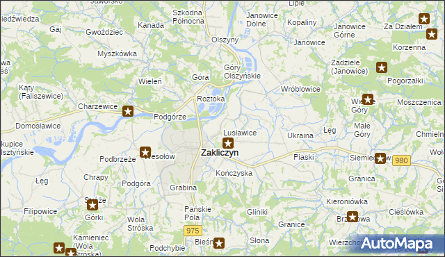mapa Lusławice gmina Zakliczyn, Lusławice gmina Zakliczyn na mapie Targeo
